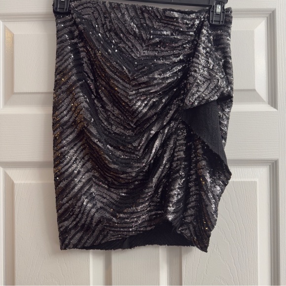 BNWT IRO Shimmering Black/SilverMini Saria Skirt size 40 - Picture 11 of 11